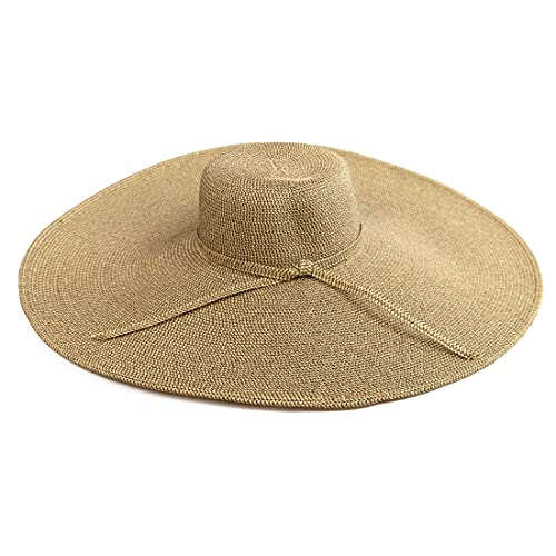 San Diego Hat Company UBX2535 Ultrabraid XL Brim Sun Hat Multi Brown One Size (One Size / Multi Brown- With Gold Lurex)
