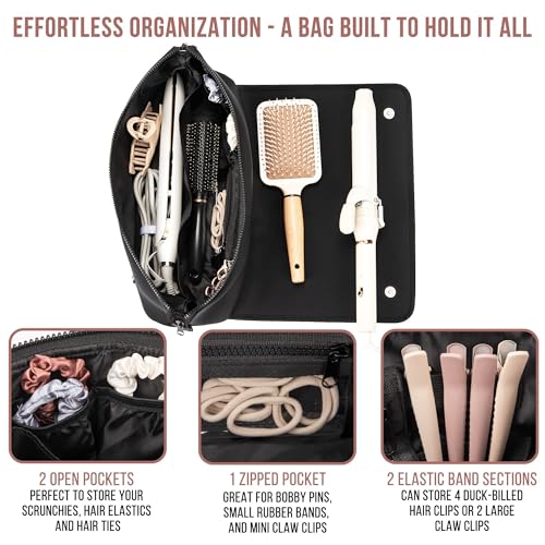 Hair Tools Travel Bag and Heat Resistant Mat 17" (Black)
