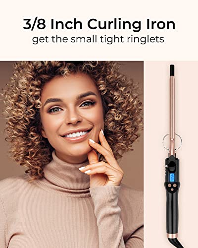 3 8 inch Thin Curling Iron Extra Long Barrel for Short Hair (3/8 Inch)