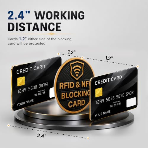 5 Pack Round Shape RFID Blocking Card for Credit Card (Black - Round)
