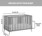 Oxford Baby Cozy Nest Convertible Island Crib, Dove Gray/Natural - Image 4