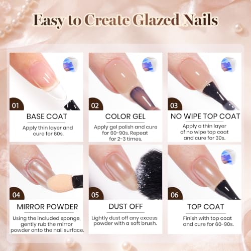 Beetles Nude Jelly Gel Polish Set with Chrome Powder (A - Sheer | Nude | Ballerina Dream)
