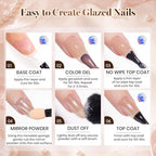 Beetles Nude Jelly Gel Polish Set with Chrome Powder (A - Sheer | Nude | Ballerina Dream)