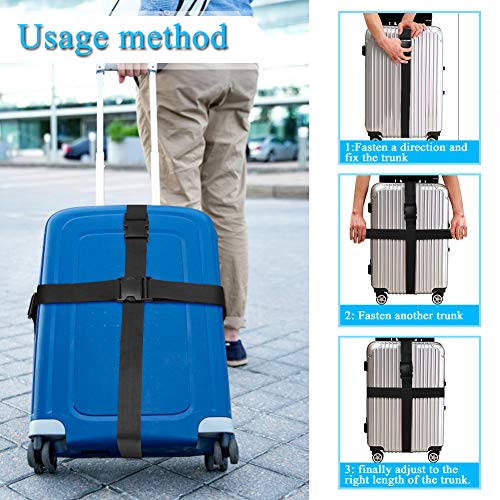 80In Luggage Straps for Suitcase Travel Long Belt Accessories (2Pcs Green / 80 In Fix)