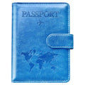 Passport Holder for Travel Essentials (blue / Magnetic Clasp)
