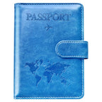 Passport Holder for Travel Essentials (blue / Magnetic Clasp)