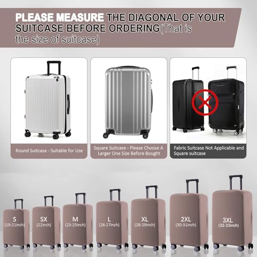 Travel Luggage Cover Suitcase Protector Scratch (Khaki / 22-23inch)