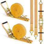 2Pack Ratchet Straps Heavy Duty (2PCS-Yelloe)