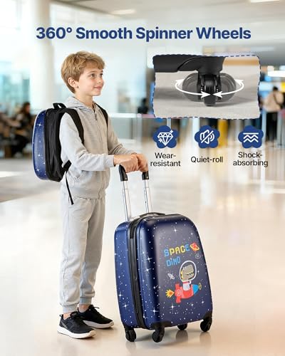 Kids Luggage Set (18 Inches 2-Piece Set / Dinosaur)