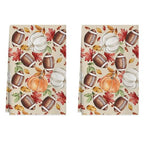 Fall Football Pumpkin Dish Towels Set of 2 Home Decorations 18x26 Inch