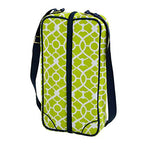 Deluxe Insulated Wine Tote with 2 Wine Glasses (Trellis Green)