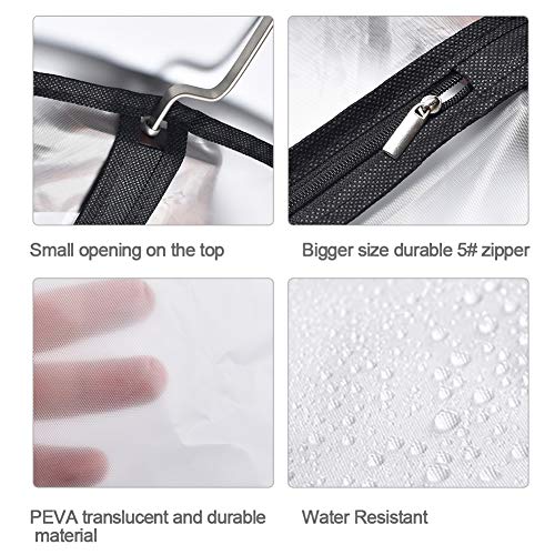 Hanging Garment Bag Dress Bags for Closet Storage (24'' x 54''/12 Pack+Gifts / Black-Translucent)