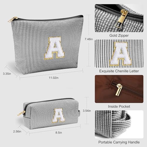 Initial Makeup Bag (Black / A)