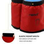 Luggage Travel Cup Holder Free Hand Drink Carrier (No Hook & Loop: Red)