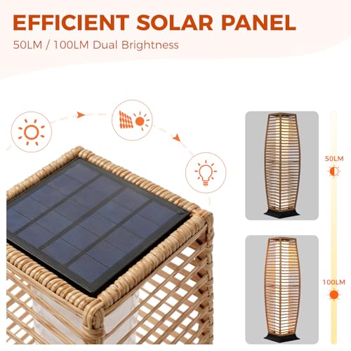 Outdoor Floor Lamp Solar Lantern (1 PC Large / Crossover Natural)