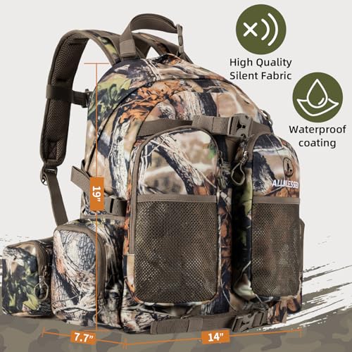 Hunting Backpack for Men Camo Hunting Day Pack for Rifle Bow 35L (Blessedbark Camo)