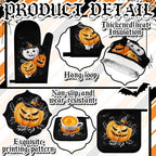 10 Pcs Halloween Kitchen Decor Accessories Set Gothic Pumpkin (Classic Color / Halloween Style)