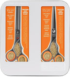 Cricket Centrix Roc-It Dog Professional Stylist 5.75” Hair Cutting Shears and RTL-30 Thinning Hair Cutting Scissors Duo Set, Salon Barber Supplies for Women and Men Haircut, Lefty
