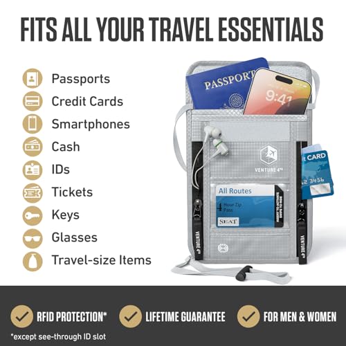 Travel Neck Wallet (One Size / Silver)