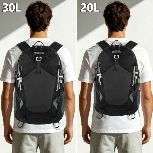30L Hiking Backpack With Rain (Black2.0 / 30L)