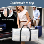 12 Pack Extra Heavy Duty Large Moving Bags Strong Zipper (Semi-Transparent / 12 Pack)
