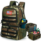 Tactical Double Deck Cooler Backpack for Men (Camo Green / Large)