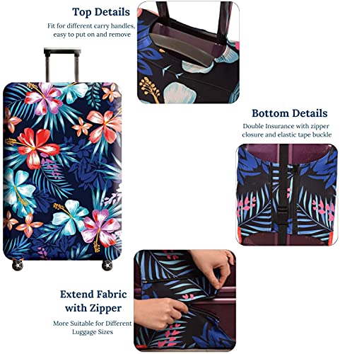 Suitcase Cover (Flower / L: Fit 26-28 Inch Luggage)
