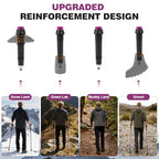 Hiking Poles Collapsible Aluminum Alloy 7075 Hiking Sticks (Purple Short (100-120cm))