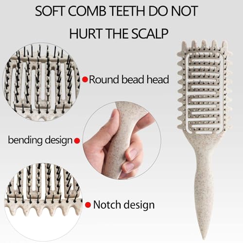 Curl Defining Brush for Curly Hair (1Pc Green Purple)