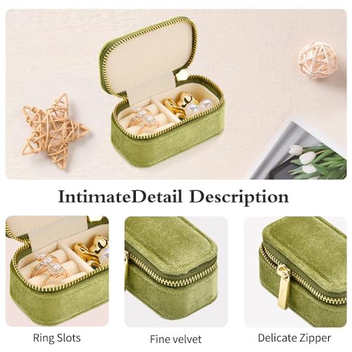 Small Travel Jewelry Case (Mini-Mistletoe Green / Small Rectangle)