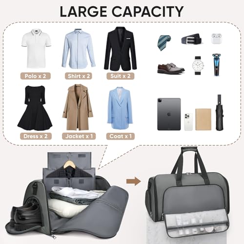 Garment Bags for Travel (Dark Gray)