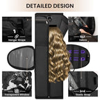 Wig Storage Bag Holds 3 Wigs Hair Tools Travel Bag Full (Black / 12.6*9.84*9.25inch)