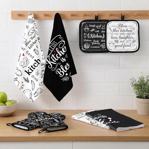 Black and White Kitchen Decor Set (Black White)