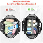 Mesh Shower Caddy Portable with Dividers (Black with Dividers / L (Classic Dorm Caddy))