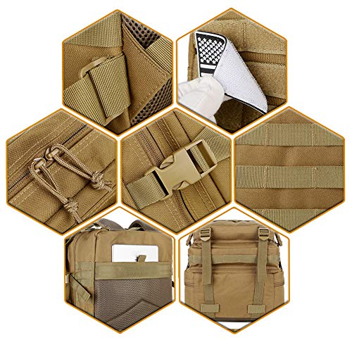 45L Military Tactical Backpacks Molle Army Assault Pack 3 Day Bug Out Bag Hiking Treeking Rucksack (2.2 Pythons Grain Black)