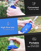 TPU Running Water Bottle with Straw for Hydration Vest Pack BPA (500ml Dark blue+straw)