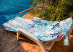 Quick Dry Microfiber Beach Towel (Kimono Blue / Extra Large 78x35")