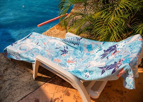 Quick Dry Microfiber Beach Towel (Kimono Blue / Extra Large 78x35")