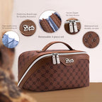 Travel Makeup Bag Cosmetic Bags for Women (A-6-Brown)
