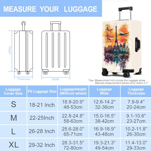 TowerLuggage Cover Washable Suitcase Protector Anti (Tower-1 / S(20-22inch suitcase))