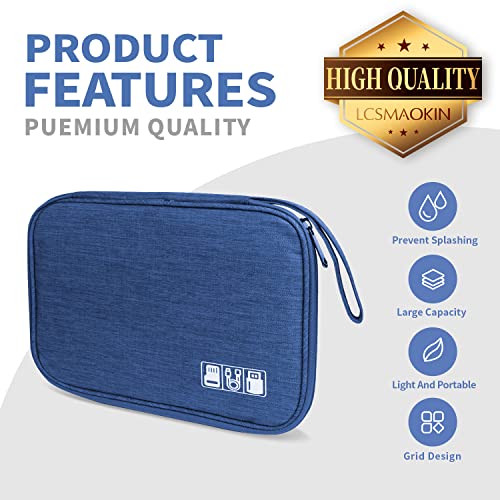 Electronics Travel Organizer (A-Navy Blue / Single Layer)