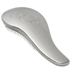 RICH Hair Care Silver Glamour Satin Touch Detangling Brush- Dry and Wet Hair Brush Detangler for All Hair Types - Keeps Hair Smooth, Anti-static, Reduces Frizz for Men, Women & Kids
