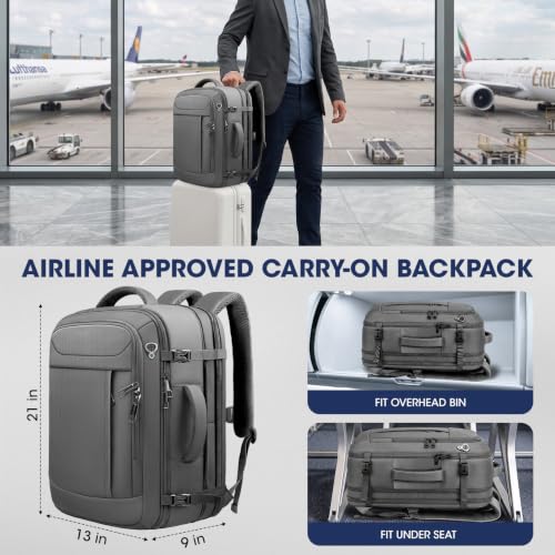 45L Travel Backpack (Grey / 17.3 inch (21"x13"x9"))