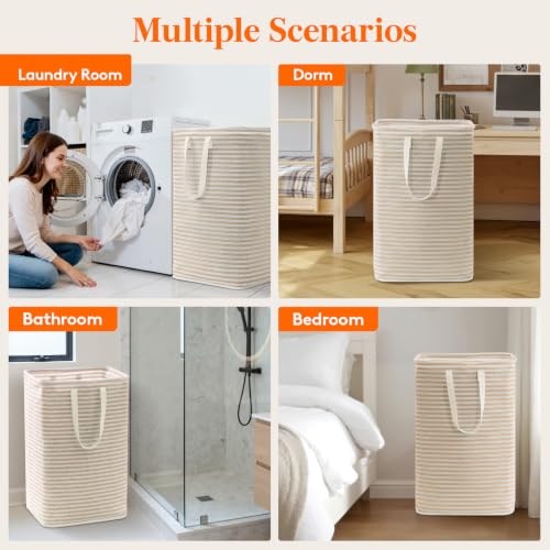 75L Large Laundry Baskets (Beige / 75L)