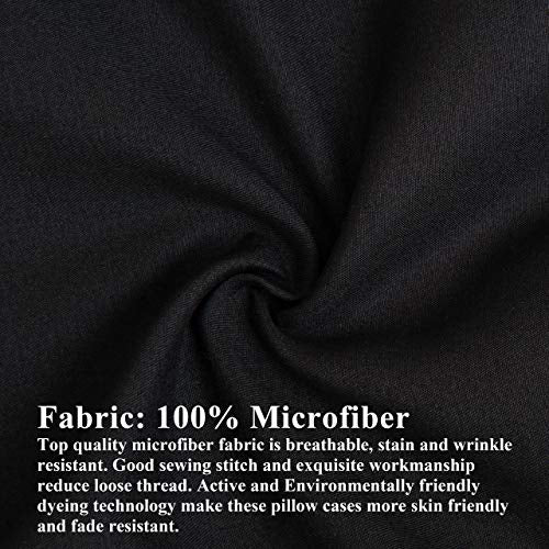 Toddler Pillows with Pillowcases Set (Black (Microfiber) / 14x20 Inch (Pack of 2))