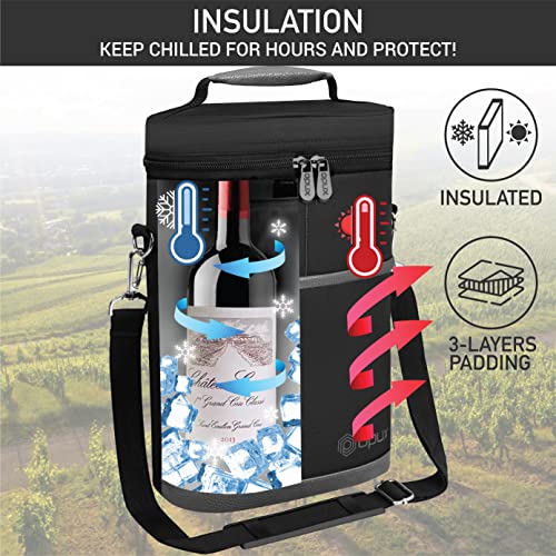 2 Bottle Wine Carrier Tote (Dark Gray)