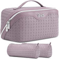 Travel Makeup Bag Cosmetic Bags for Women (L55Light Purple)
