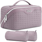 Travel Makeup Bag Cosmetic Bags for Women (L55Light Purple)