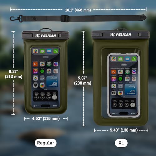 2 Pack Marine Waterproof Phone Pouch (Olive Green - 2 Pack - Regular / Regular / 2 Pack)