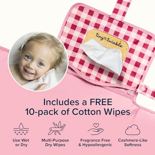 Portable Diaper Changing Pad (Raspberry Gingham)